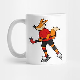 Fox at Ice hockey with Ice hockey stick Mug